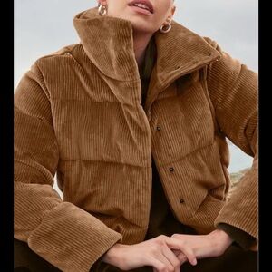 ALO Yoga Corduroy Puffer Jacket - Brown